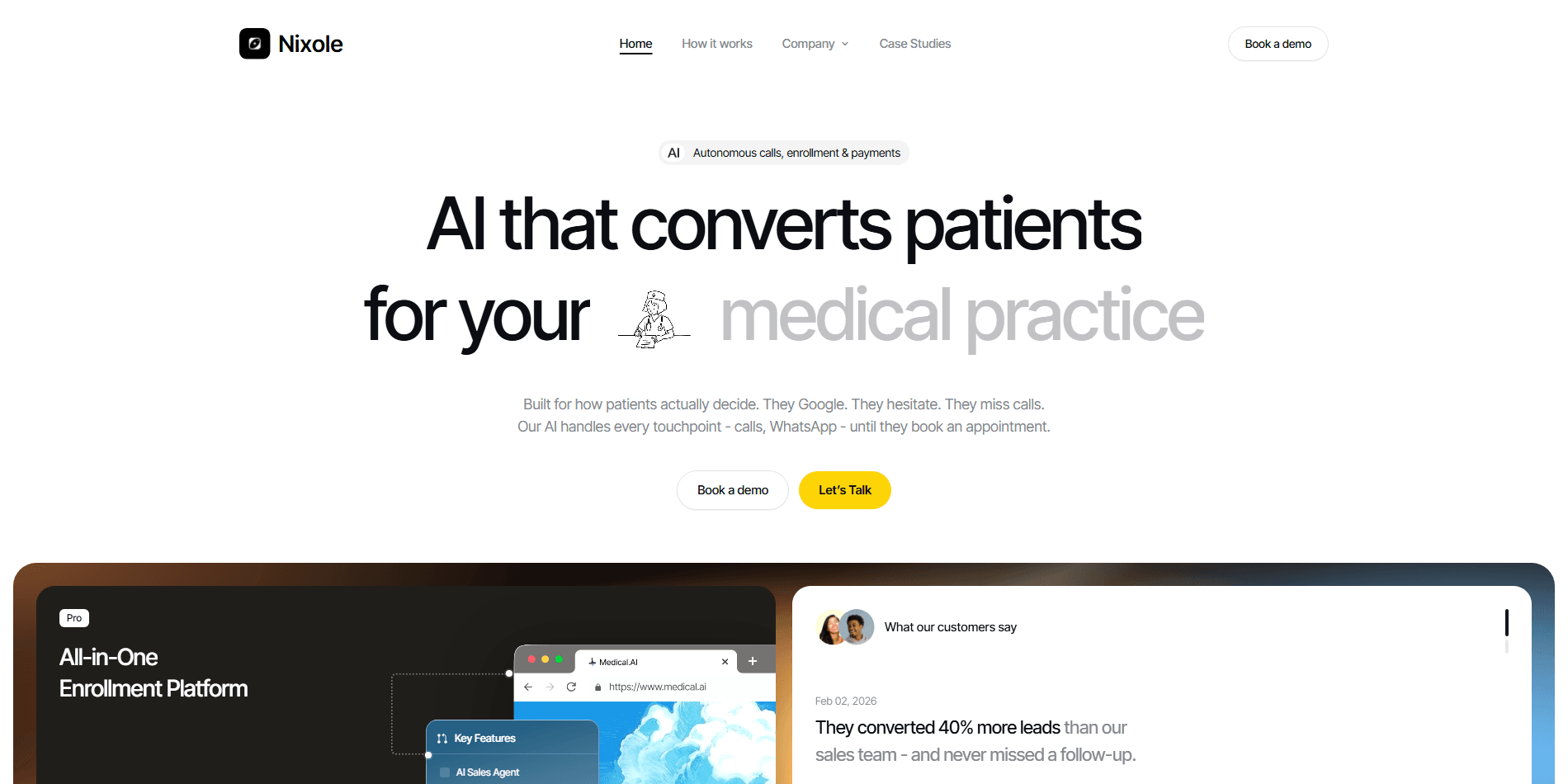 Nixole - AI Patient Conversion for Medical Practices