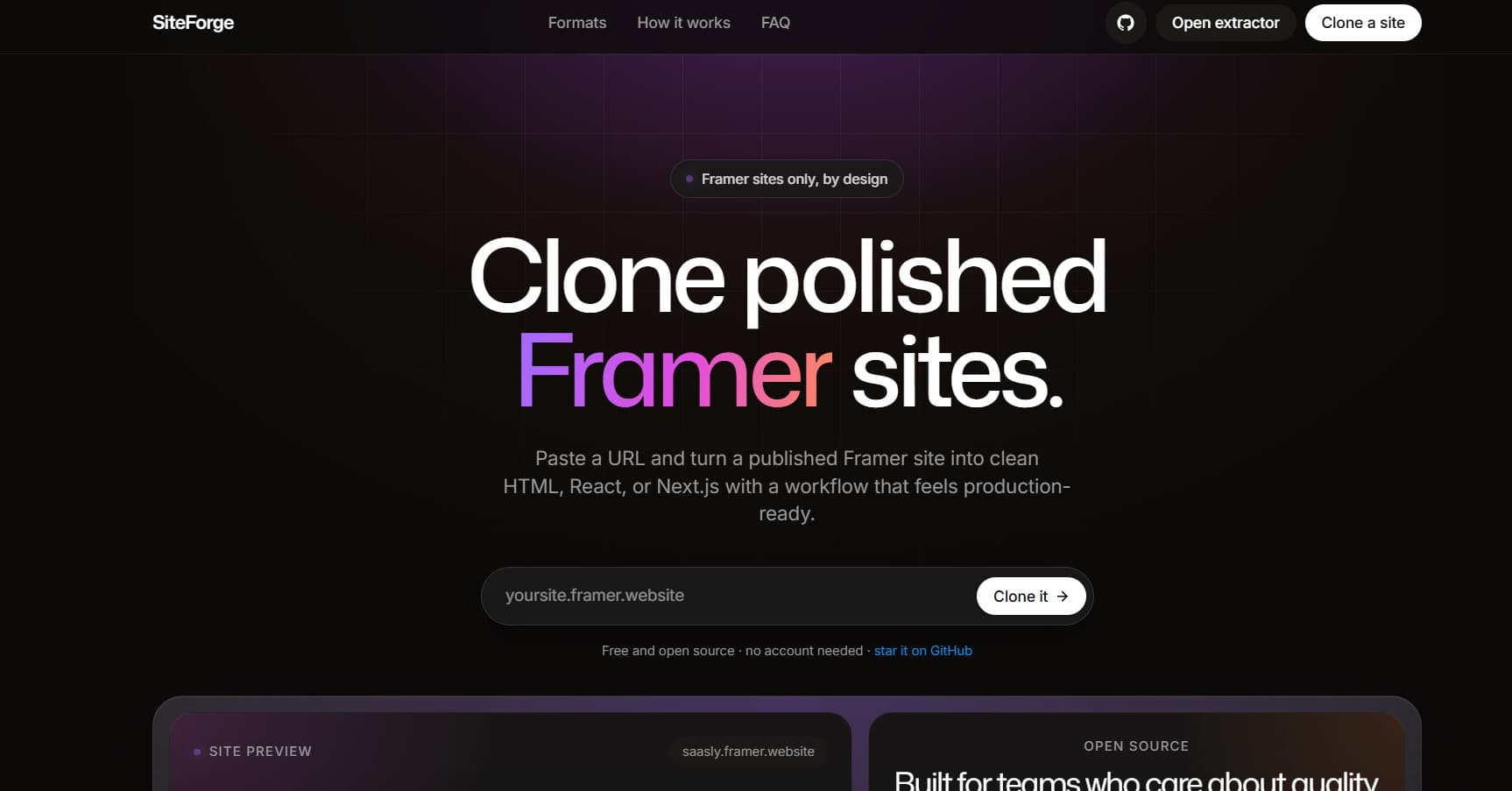 SiteForge - Open-source Framer-to-code exporter
